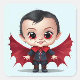 Adesivo Quadrado Bebê Dracula Fofo