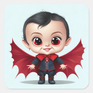 Adesivo Quadrado Bebê Dracula Fofo