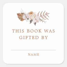 Adesivo Quadrado Bebê Em Bloom Dark Terracotta Boho Gift