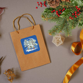 Adesivo Quadrado Bebê está frio fora do obrigado azul real