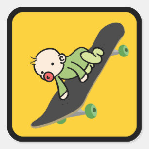Adesivo Quadrado Bebê no conselho (do skate)