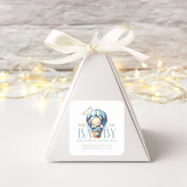 Adesivo Quadrado Bebê Urso Azul Ballon Boy