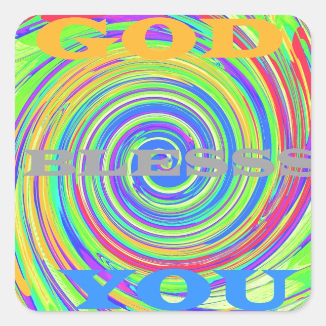 Adesivo Quadrado Bebês Crianças Deus abençoe Você... (Frente)