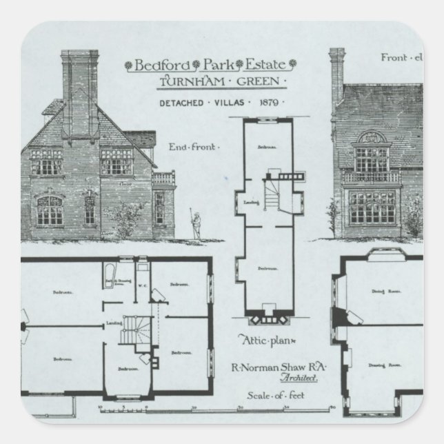 Adesivo Quadrado Bedford Park Estate (Frente)