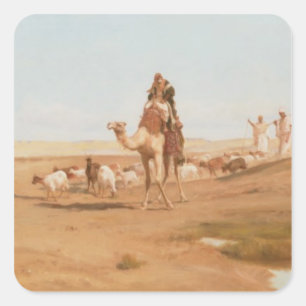 Adesivo Quadrado Beduíno no deserto, 1884 (óleo em canvas)
