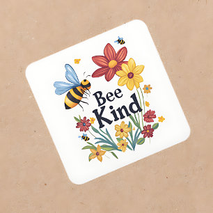 Adesivo Quadrado Bee Kind
