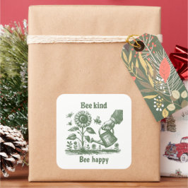 Adesivo Quadrado Bee Vintage Sunflower Gardening for Home gardeners