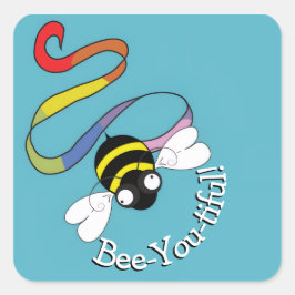 Adesivo Quadrado Bee-You-tiful Rainbow Sticker