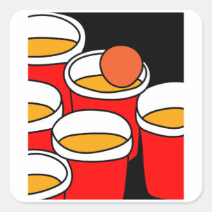 Adesivo Quadrado Beer Beer Pong Do Jogo Do Bebendo