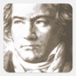 Adesivo Quadrado Beethoven Na Sepia