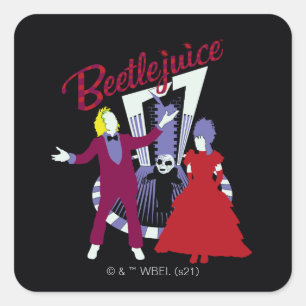 Adesivo Quadrado Beetlejuice Casamento de Beetlejuice e Lydia