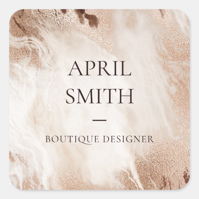 Adesivo Quadrado bege de textura do mármore do agitador Dourado Ele (Frente)