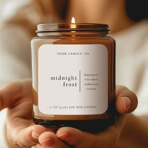 Adesivo Quadrado Beige do rótulo de embalagem de velas minimalista 