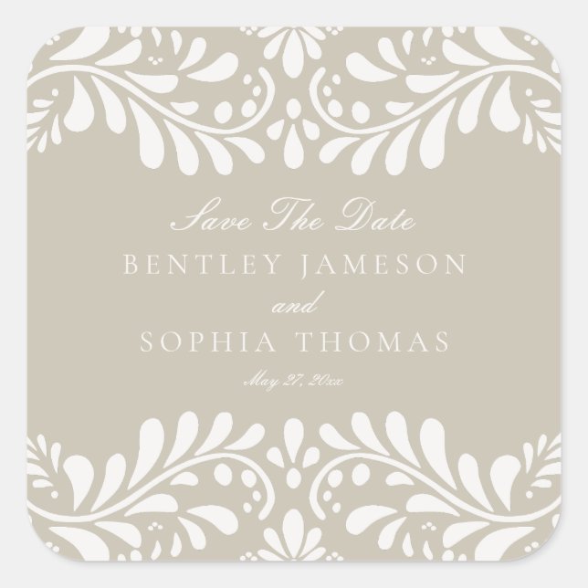 Adesivo Quadrado Beige Talavera Azulejo Fiesta Salve o envelope de  (Frente)