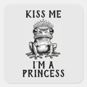 Adesivo Quadrado Beije-me, sou uma Princesa Sticker