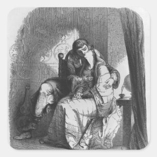 Adesivo Quadrado Beijo de Heloise e de Abelard