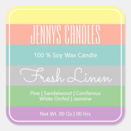 Adesivo Quadrado Beira Quadrada Moderna Pastel Arco-Íris Estica Vel