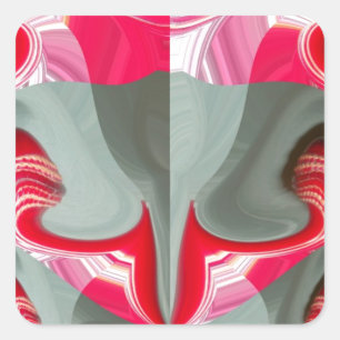 Adesivo Quadrado bela cinza de cinzas vermelhas motif geométrico AR