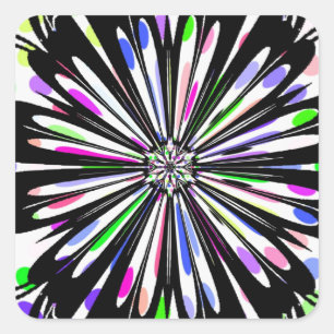 Adesivo Quadrado bela flor de mandala design