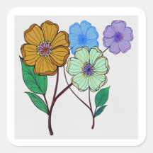 Bela ilustração de quatro flores