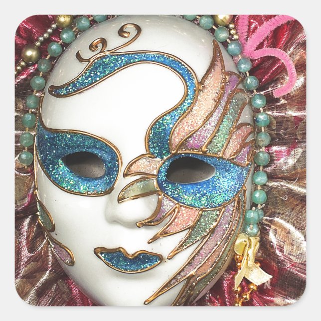 Adesivo Quadrado Bela Máscara de Carnaval (Frente)