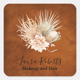 Adesivo Quadrado Bela Terracota Boho Floral Pampas Empresarial