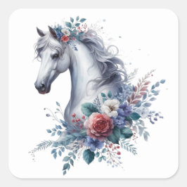Adesivo Quadrado Bela Vinheta de Cavalo
