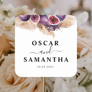 Adesivo Quadrado Beleza da Moda Figos Roxos & Pampas