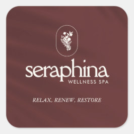 Adesivo Quadrado Beleza do logotipo da Elegância Terrestre, Boutiqu