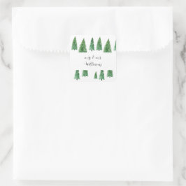 Adesivo Quadrado Beleza do País de Férias de Inverno