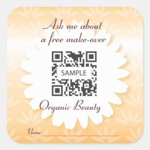 Adesivo Quadrado Beleza orgânica Modelo Sticker