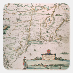 Adesivo Quadrado Bélgica nova, placa do "atlas Contractus" c.1671