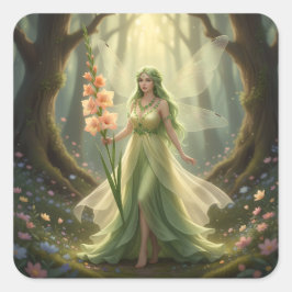 Adesivo Quadrado Belo August Peridot Fairy