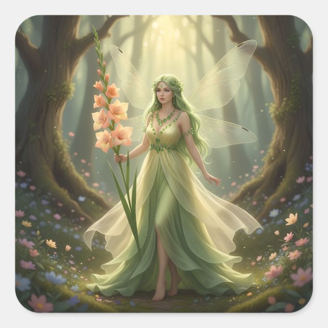 Adesivo Quadrado Belo August Peridot Fairy (Frente)