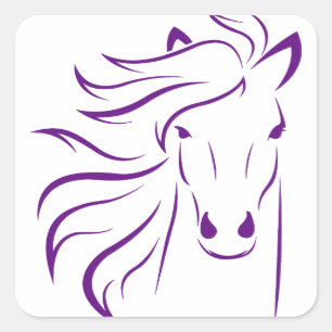 Adesivo Quadrado Belo Cavalo com Mané Glamoroso
