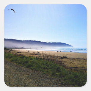 Adesivo Quadrado Belo dia em Crescent City Beach, Califórnia