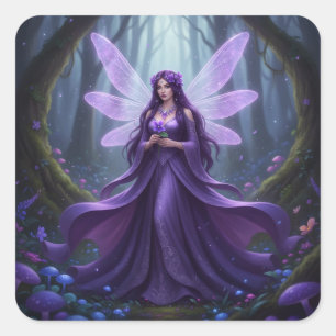 Adesivo Quadrado Belo Fevereiro Ametist Fairy