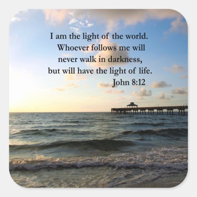 ADESIVO QUADRADO BELO JOHN 8:12 FOTO DESIGN (Frente)