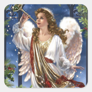 Adesivo Quadrado Belo Natal vintage Angel