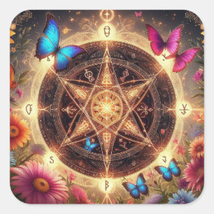 Adesivo Quadrado Belo Pentágono de Bruxas4