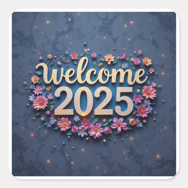 Adesivo Quadrado Bem-vindo 2025 (Frente)