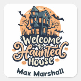 Adesivo Quadrado Bem-vindo à Casa Assombrada - Batty para você