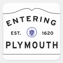 Adesivo Quadrado Bem-vindo à cidade de Plymouth MÃE