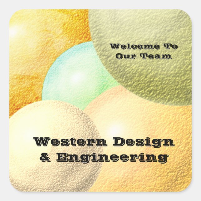 Adesivo Quadrado Bem-Vindo À Nossa Equipe Pastel Empregada Apreciaç (Frente)