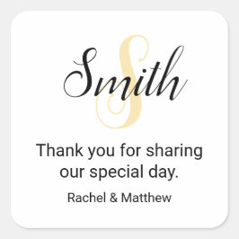 Adesivo Quadrado Bem-vindo ao Monograma de Ouro Personalizável 