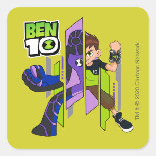 Adesivo Quadrado Ben 10 Atualize a transformação do DNA