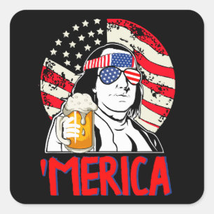 Adesivo Quadrado Ben Drankin Vamos comemora a alegria do 4º de