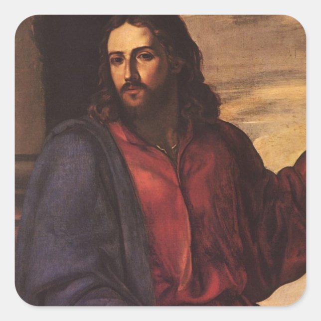 Adesivo Quadrado Bênção de cristo de Crianças por Artemisia Gentile (Frente)