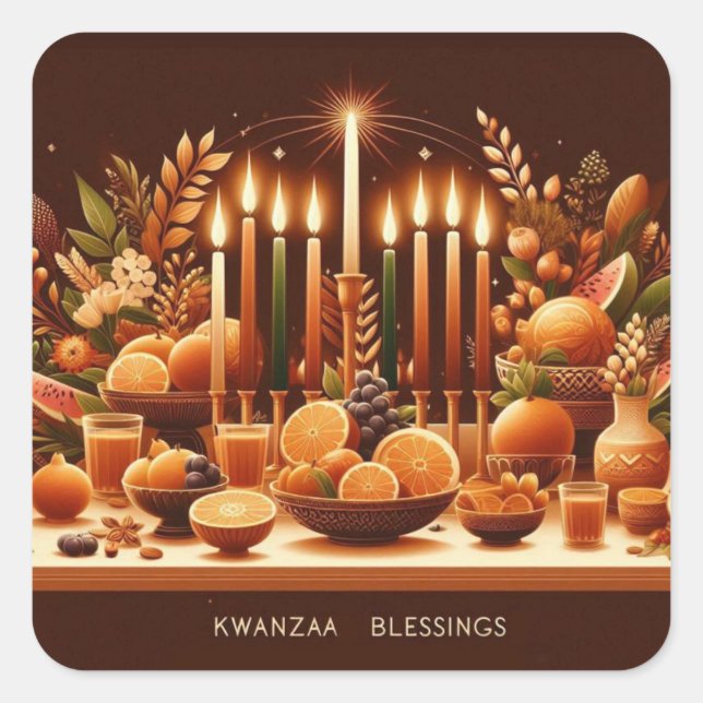 Adesivo Quadrado Bênçãos do Kwanzaa (Frente)