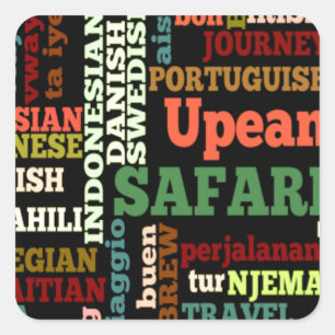 Adesivo Quadrado Bênçãos internacionais de Viagem